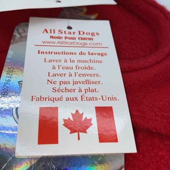 NHL Calgary Flames Hockey Team Dog Red Fleece Hoodie Sweater Size Medium - Picture 4 of 14